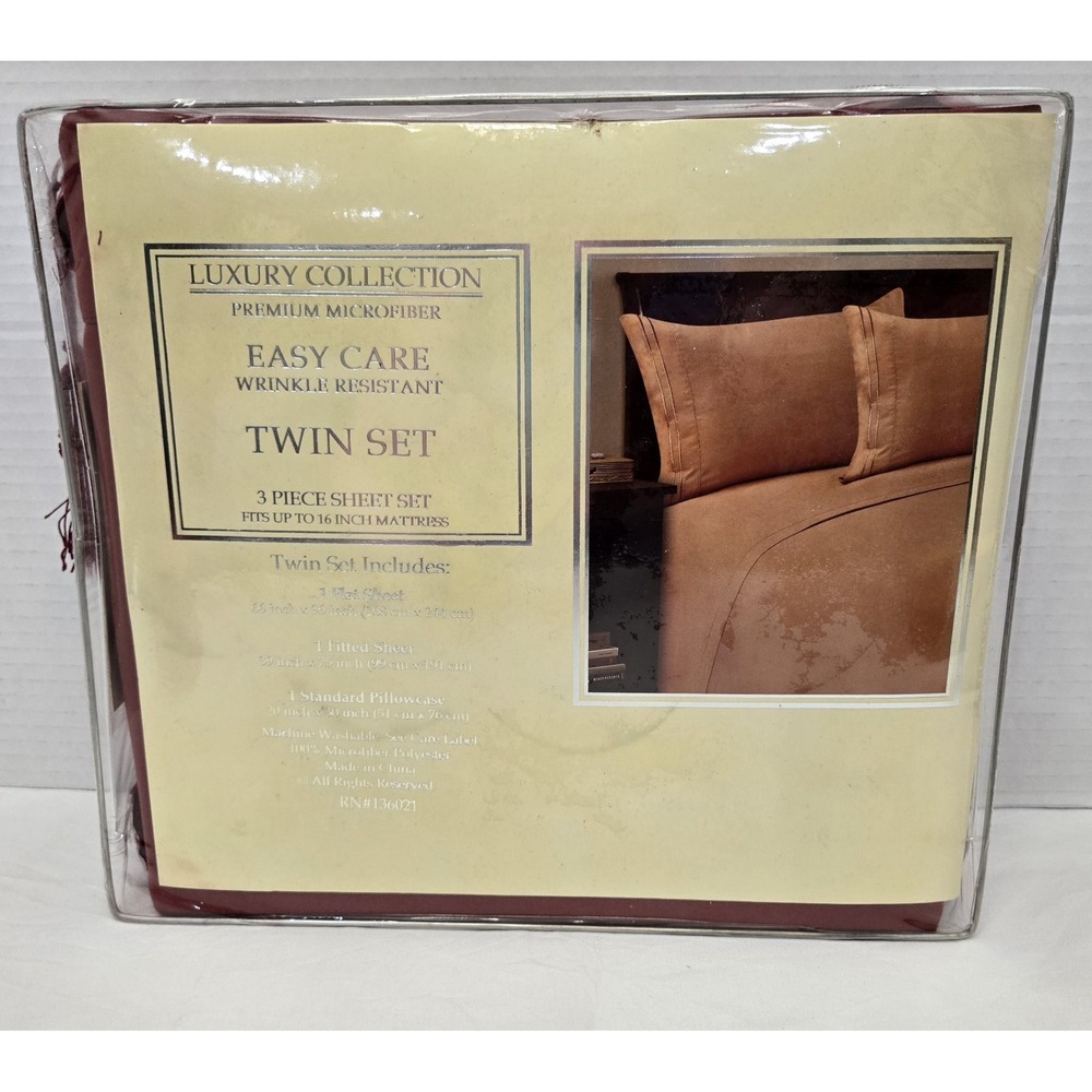 Luxury Collection 1600 Series Microfiber Twin Sheet Set 16" Deep Pockets Red